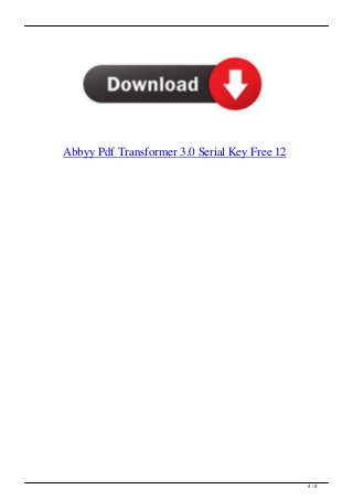 Abbyy pdf transformer 3.0 free with crack version